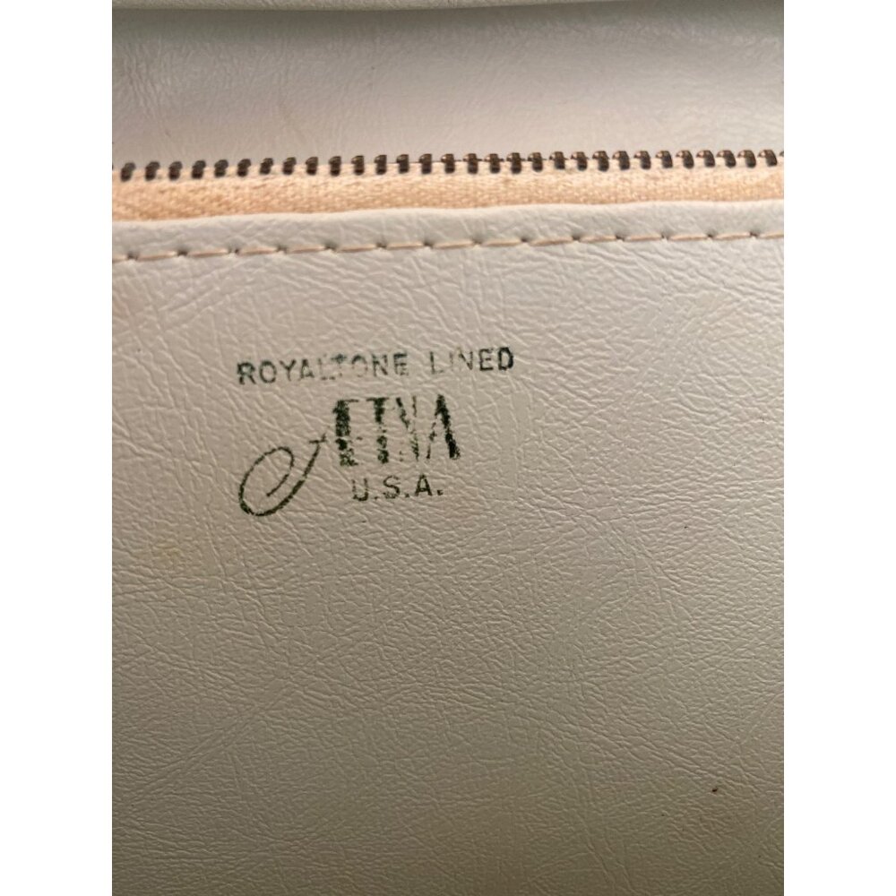 1950s Aetna USA Black Patent Envelope Clutch Purse Royaltone Lined 15" Mid Centu - Picture 9 of 16